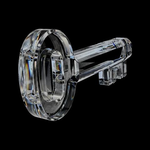 A transparent crystalline key
